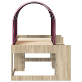 Bed with Tunnel 3 pcs Sonoma Oak and Red Engineered Wood 3423507
