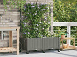 Garden Planter with Irrigation&Wheels 2 pcs Light Grey PP 3423007