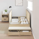 Storage Bed Frame with Drawer Sonoma Oak 236.5 x 90 x 31.5 cm 3335607