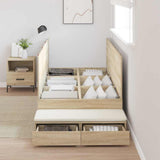 Storage Bed Frame with Drawer Sonoma Oak 100 cm Engineered Wood 3335615