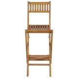 43806 Folding Outdoor Bar Stools 2 pcs Solid Teak Wood