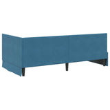Corner Bed Frame with Headboard Blue 90 x 190 cm Velvet 42016377