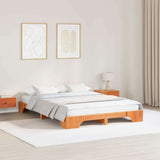 Bed Frame Wax Brown 160 x 200 cm Solid Pine Wood 872856