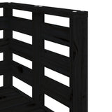 3 Piece Garden Lounge Set Black Solid Wood Pine 825146