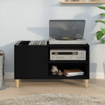 ZNTS Record Cabinet Black 84.5x38x48 cm Engineered Wood 831942