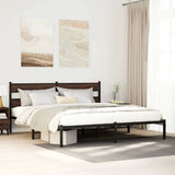 Bed Frame without Mattress with Headboard Brown Oak 180x200 cm Super King 4017155
