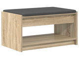 Hall Bench with Cushion with Shelf Sonoma Oak 63 x 38 x 45 cm 891570
