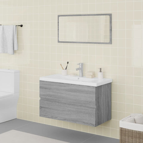 ZNTS Bathroom Furniture Set Grey Sonoma Engineered Wood 3120349