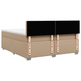 Box Spring Bed with Mattress Cappuccino 200x200 cm Faux Leather 3286139