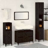 Bathroom Furniture Set with Drawer 3 pcs Black 30 x 30 x 180 cm 3333091