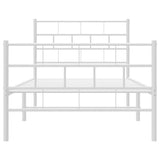 Metal Bed Frame without Mattress with Footboard White 90x200cm 355719