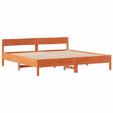 Bookcase Bed without Mattress Wax Brown 180x200 cm Super King Solid Wood Pine 3322941