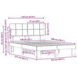 Bed Frame with Upholstered Headboard Natural and Taupe 877417