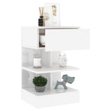 808660 Bedside Cabinet High Gloss White 40x35x65 cm Engineered Wood