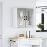 Kitchen Wall Cabinet with Glass Door Kalmar Concrete Grey Engineered Wood 853671