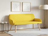 2 Seater Sofa with Solid Wood Legs 2-Seater Light Yellow 42051039