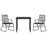 Garden Dining Set 3 pcs Black Powder-Coated Steel 3379170