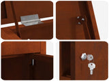 Parcel Drop Box Rusty 44.5 x 29 x 110.5 cm Weathering Steel 874932