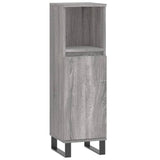 3 Piece Bathroom Cabinet Set Grey Sonoma Engineered Wood 3187803