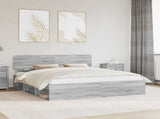 Bed Frame Grey Sonoma 200 x 200 cm Solid Pine Wood 3412038