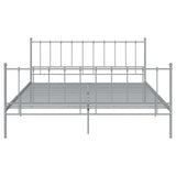 Bed Frame without Mattress Grey Metal 200x200 cm 324966