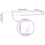 Electric Retractable Awning Green and White 2.5 x 2 m 3421711
