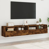 TV Wall Cabinets 2 pcs Smoked Oak 80x30x30 cm Engineered Wood 836877