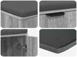 Hall Bench with Cushion with Shelf Grey Sonoma 80 x 38 x 46 cm 891485