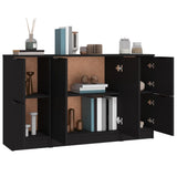 Sideboards 3 pcs Black Engineered Wood 3115845