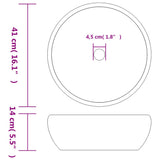 Countertop Basin Black and Grey Round 41x14 cm Ceramic 155061