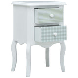 ZNTS Bedside Cabinet White and Grey 43x32x65 cm MDF 285772