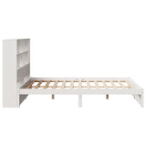 Bookcase Bed without Mattress White 160x200cm Solid Wood Pine 3322398
