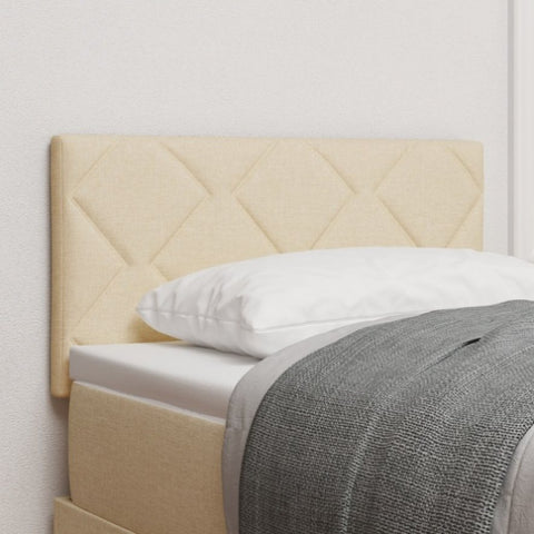 ZNTS LED Headboard Diamond Blocks Design Cream 80 cm Fabric 3338179