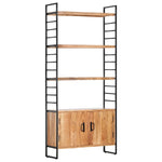 ZNTS 4-Tier Bookcase 80x30x180 cm Solid Acacia Wood 284420