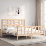 Bed Frame without Mattress King Size Solid Wood Pine 3193081