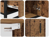 Bathroom Furniture Set with Door 3 pcs Old Wood Engineered Wood 3402332