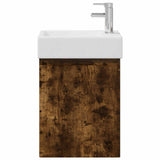 Bathroom Vanity Unit with Tap Smoked Oak 45.5 x 22.5 x 84 cm 889456