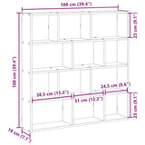 ZNTS Wall Cube Shelf 12 Compartments Sonoma Oak Engineered Wood 860006