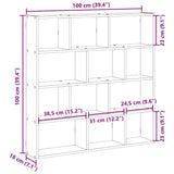 Wall Cube Shelf 12 Compartments Old Wood Engineered Wood 860011
