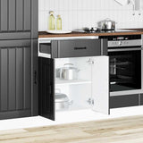Kitchen Base Cabinet Lucca Black Engineered Wood 853728