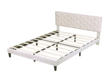 4ft6 Double Upholstered Velvet Bed Frame, with Adjustable Button-Tufted & Riveted Headboard, Velvet N652P179786W