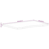 Desk Top with Curve 80x60x2.5 cm Solid Wood Rough Mango 370184