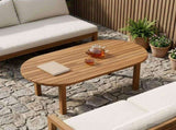 Table Top 90 x 45 x 3.5 cm Oval Solid Teak Wood Natural 42033161