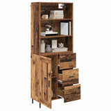 Highboard Old Wood 69.5 x 34 x 180 cm Engineered Wood and Glass 3415688