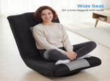 Floor Chair, Folding Floor Sofa with Adjustable Backrest, Wide Seat, Swivel Base, Black T3398P554112