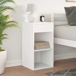 ZNTS Bedside Cabinet with Drawer White 35x34x66.5 cm 858713