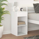 ZNTS Bedside Cabinet with Drawer White 35x34x66.5 cm 858713