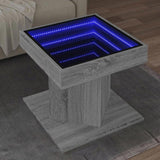 Coffee Table with LED Grey Sonoma 50x50x45 cm Engineered Wood 847565