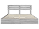 Storage Bed Grey Sonoma 140 x 200 cm Engineered Wood 3411568