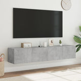 TV Wall Cabinets with LED Lights 2 pcs Concrete Grey 80x35x31 cm 837288